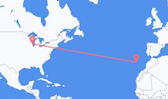 Flyreiser fra Milwaukee, USA til Porto Santo, Portugal