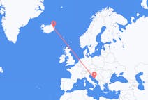 Vluchten van Egilsstaðir, IJsland naar Split, Kroatië