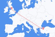 Flyreiser fra Kütahya, Tyrkia til Manchester, England