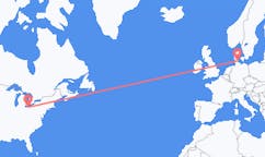 Loty z Cleveland, Stany Zjednoczone do Sønderborga, Dania
