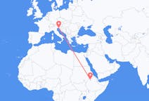 出发地 埃塞俄比亚出发地 貢德爾目的地 意大利的里雅斯特的航班