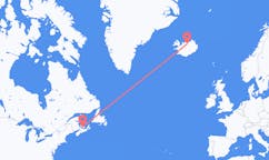 Loty z Charlottetown, Kanada do miasta Akureyri, Islandia