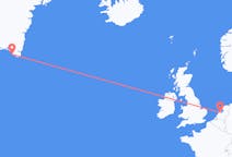 グリーンランドのナノルタリクよりから、オランダのアムステルダムまでのフライト