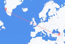 Flights from Diyarbakır, Turkey to Nuuk, Greenland