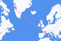 Vluchten van Perpignan, Frankrijk naar Kangerlussuaq, Groenland