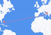 Flyreiser fra Rockelyd, Bahamas til Brindisi, Italia