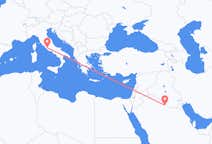 Flyrejser fra Rafha, Saudi-Arabien til Rom, Italien