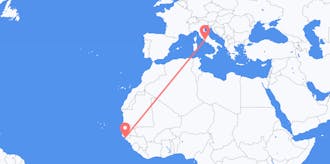 Flyreiser fra Guinea-Bissau til Italia