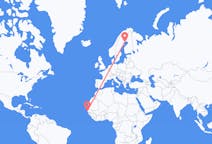 Flyrejser fra Dakar, Senegal til Luleå, Sverige