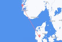 Vluchten van Billund, Denemarken naar Haugesund, Noorwegen
