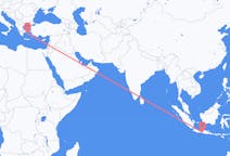 出发地 印度尼西亚日惹目的地 希腊米科诺斯的航班