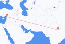 인도 칸푸르에서 출발해 터키 하타이 지방으로(으)로 가는 항공편
