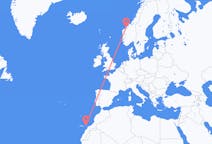 Vluchten van Fuerteventura naar Molde