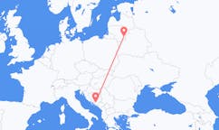 Flyreiser fra Mostar, til Vilnius