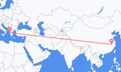 Lennot Huangshanin kaupungista, Kiina Prevezaan, Kreikka