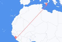 Flyg från Freetown, Sierra Leone till Malta (kommun), Malta