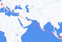 Flights from Yogyakarta City, Indonesia to Lyon, France