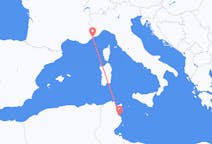 Flyg från Monastir, Tunisien till Nice, Frankrike