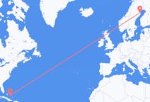 Flyreiser fra George Town, Bahamas til Skelleftea, Sverige