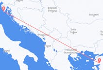 クロアチアのプーラから、トルコのエドレミトまでのフライト
