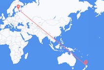 Vluchten van Auckland, Nieuw-Zeeland naar Joensuu, Finland