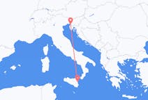 出发地 意大利卡塔尼亞目的地 意大利的里雅斯特的航班