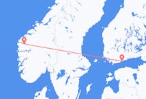 Vluchten van Helsinki naar Sandane