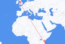 Flyreiser fra Dar-es-Salaam, Tanzania til Bristol, England