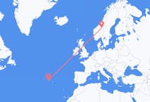 Flights from Røros, Norway to Pico Island, Portugal