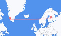 Loty z Paamiut na Grenlandii do Kuopio w Finlandii