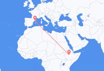 Flights from Addis Ababa to Barcelona