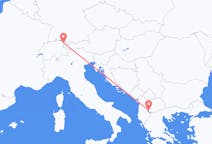 Flights from Ohrid, North Macedonia to Thal, Switzerland