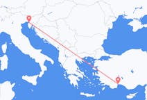 出发地 意大利出发地 的里雅斯特目的地 土耳其安塔利亚的航班