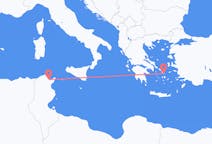 チュニジアのから チュニス、ギリシャのへ ミコノス島フライト