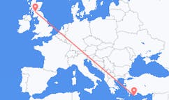 Flyrejser fra Kastellorizo, Grækenland til Glasgow, Skotland