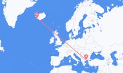 Flights from the city of Kavala, Greece to the city of Reykjavik, Iceland