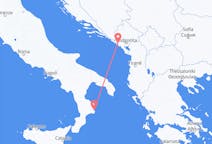 Vols depuis la ville de Tivat vers la ville de Crotone