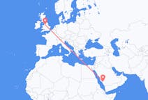 Flyreiser fra Al Bahah, Saudi-Arabia til Manchester, England