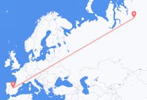 Fly fra Norilsk til Madrid