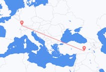 Flyrejser fra Mulhouse, Schweiz til Diyarbakir, Tyrkiet