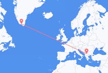 来自北马其顿出发地 斯科普里目的地 格陵兰纳萨克的航班