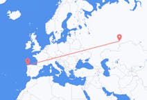 Vluchten van Tsjeljabinsk naar A Coruña