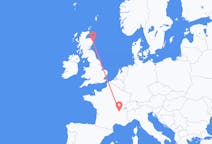 Flights from Lyon in France to Aberdeen in Scotland