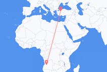 Flyg från Huambo, Angola till Eskişehir, Turkiet