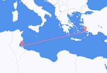 Vluchten van Djerba, Tunesië naar Kos, Griekenland