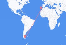 Vluchten van Ushuaia, Argentinië naar Lanzarote, Spanje