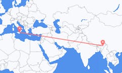インドのジョルハットから、イタリアのカターニアまでのフライト