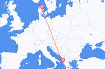 Vluchten van Aarhus, Denemarken naar Korfoe, Griekenland