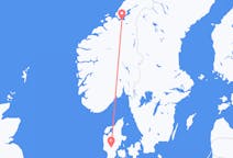 出发地 丹麦出发地 比隆目的地 挪威特隆赫姆的航班
