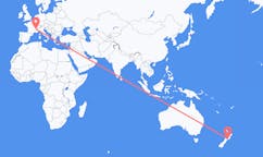 Flyg från Wellington, Nya Zeeland till Grenoble, Frankrike